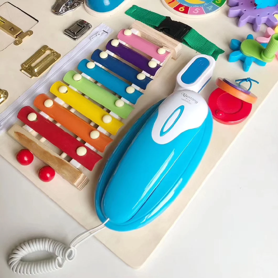 New Busy Board Rainbow Kids Musical Instruments Children Montessori Switch Unlocks Wooden Educational Toys