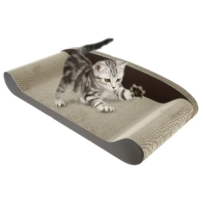 Almofada para arranhar de papelão arranhador de gato papel ondulado lounge cama sofá de gato brinquedo de espreguiçadeira de papelão durável para gatos internos gatinho moer garras e relaxar